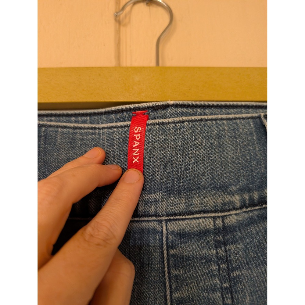 Spanx Denim Cropped Kick Flare Jeans Vintage Wash 1X Tall 20541T - Picture 9 of 12